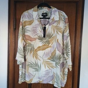 Tahari Women's Linen Tunic Top 2x NWT